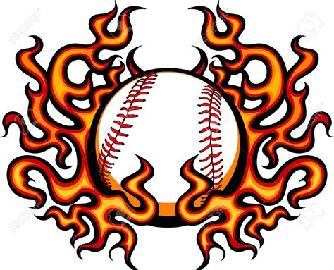 Baseball With Flames Clipart - ClipArt Best