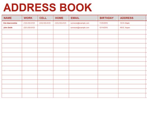 Free Telephone Address Book Template - FREE PRINTABLE TEMPLATES