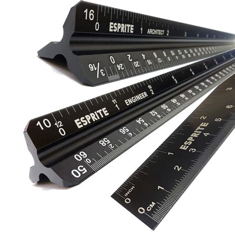 Buy Architectural Scale Ruler, Engineering Scale and 12 inch Metal Ruler Set, Machinist Ruler ...