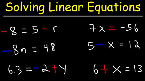 How To Solve Linear Equations In Algebra - YouTube