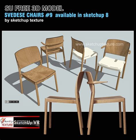 SKETCHUP TEXTURE: fre sketchup model wood chairs #9