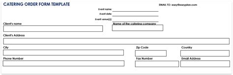 Catering order form template download free word pdf, download now