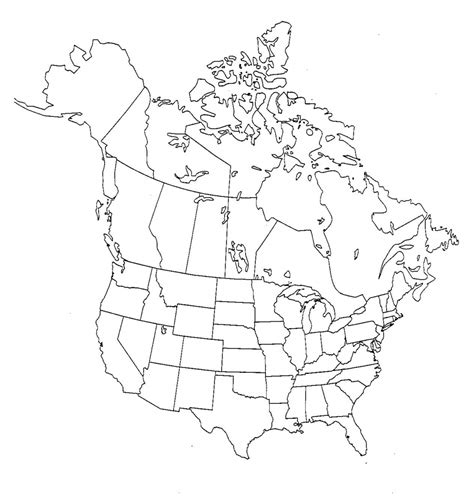 Usa Canada Map Outline