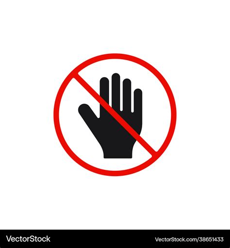 No hand sign in red circle isolated Royalty Free Vector