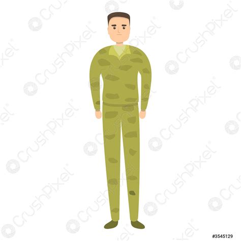 Armed military uniform icon, cartoon style - stock vector 3545129 | Crushpixel