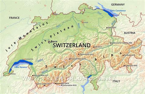Physical Map Of Switzerland Map Of Switzerland Map Physical Map | Images and Photos finder