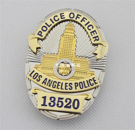 LAPD Los Angeles Police Officer Badge Solid Copper Replica Movie Props – Coin Souvenir