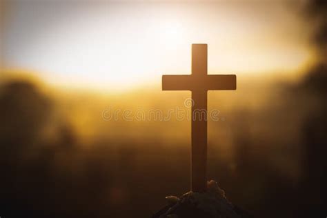 Christ Jesus Cross in the Sunrise Colored Sky Background, Worship, Religious Concept., Eucharist ...