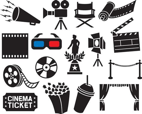 Cinema icons collection 2323681 Vector Art at Vecteezy