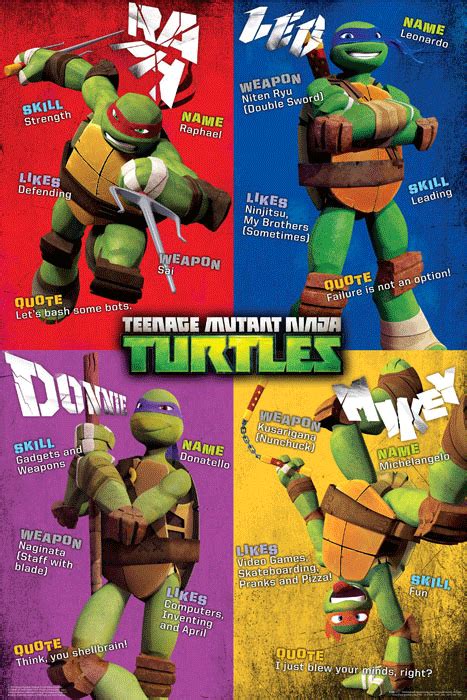 Teenage Mutant Ninja Turtles Names Of Characters