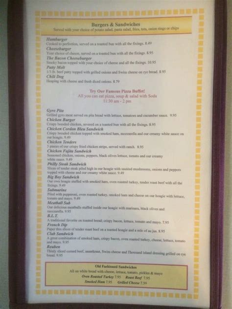 Menu at Tree House Restaurant, Nikiski