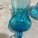Vintage Blue Glass Votive Peg Candle Holders Azure Blue - Etsy