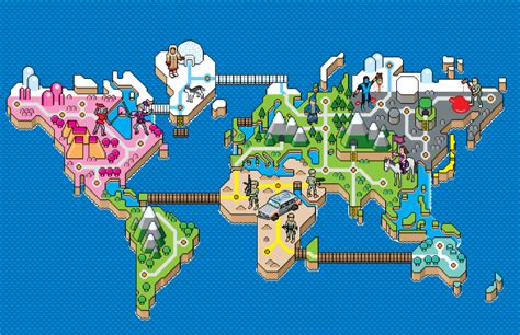 World Map | QuickHoney in 2023 | Pixel art, Map, World map