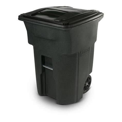 Shop Toter 96-Gallon Greenstone Plastic Wheeled Trash Can with Lid at Lowes.com