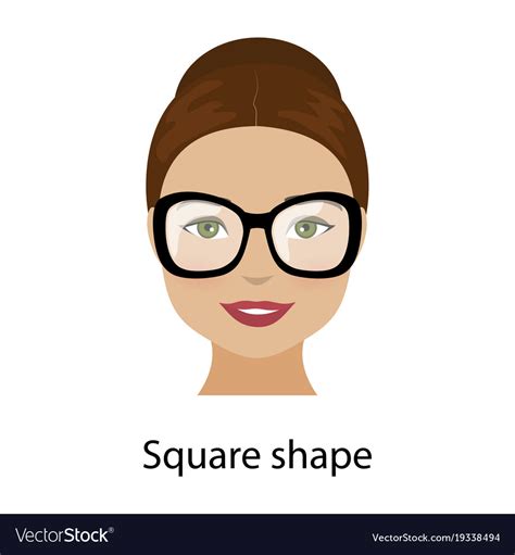 Woman square face shape Royalty Free Vector Image