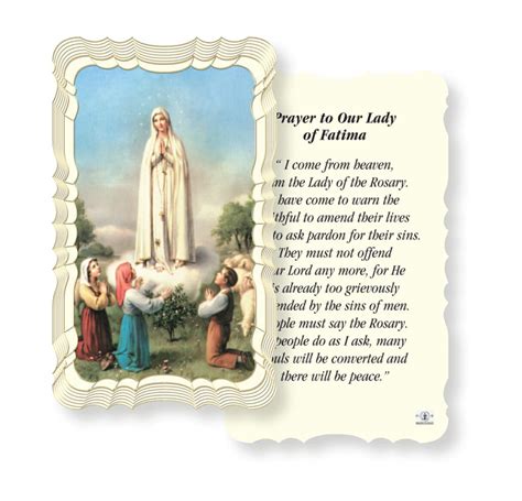 Our Lady of Fatima Holy Card - 50 Pack