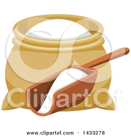 Clipart of a Flour Sack and Scoop - Royalty Free Vector Illustration by Vector Tradition SM #1433278