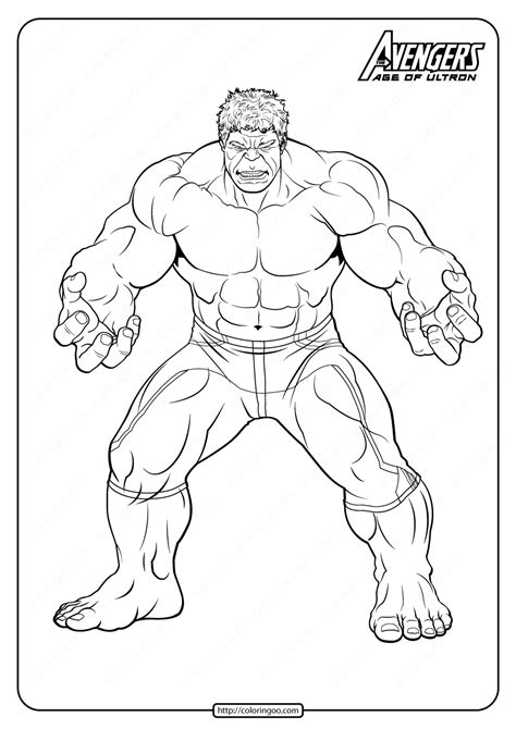 Marvel The Avengers Hulk Pdf Coloring Pages