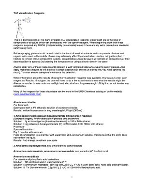 TLC Visualization Reagents - Fill and Sign Printable Template Online