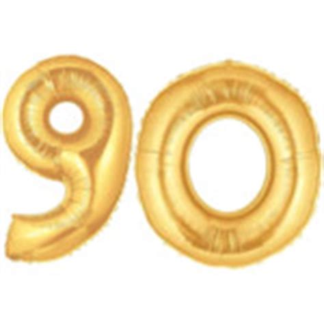 Number 90 Balloon, Large Gold Number 90 Balloon