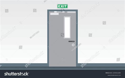 Exit Door Vector Illustration Safety Facility Stock Vector (Royalty ...