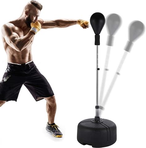 Hicient Punching Bag Free Standing Boxing Bag Reflex Speed Bag with ...