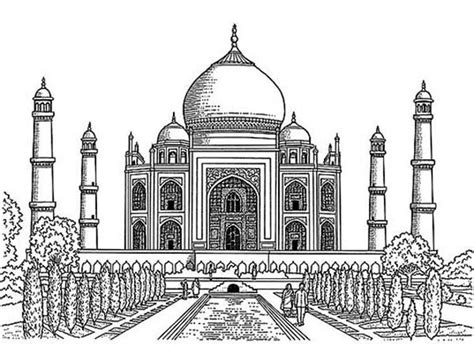 Taj Mahal - Free Colouring Pages