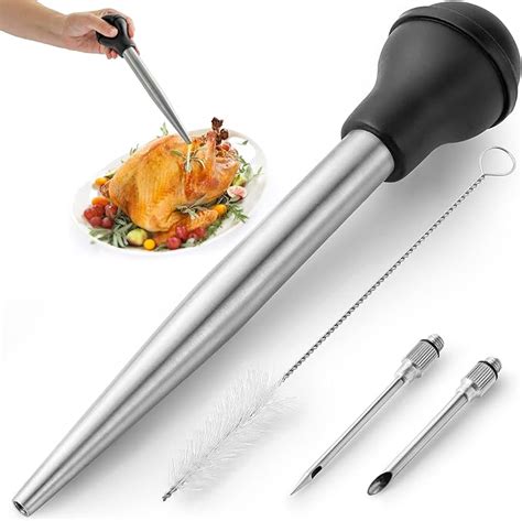 Amazon.com: Zulay Kitchen Stainless Steel Turkey Baster for Cooking ...