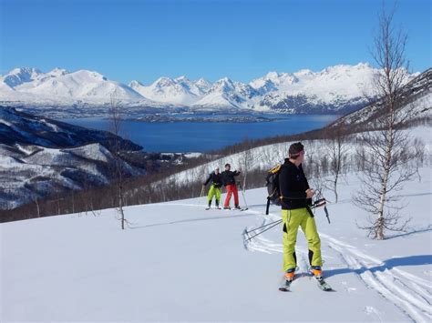 Midnight sun ski touring week in the Lyngen Alps, Norway. 7-day trip. IFMGA/UIAGM leader