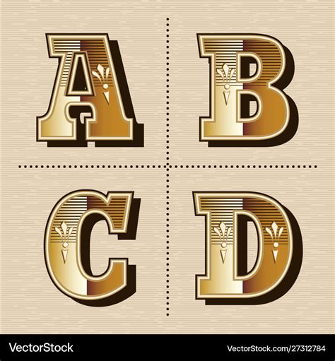 Vintage western alphabet letters font design Vector Image