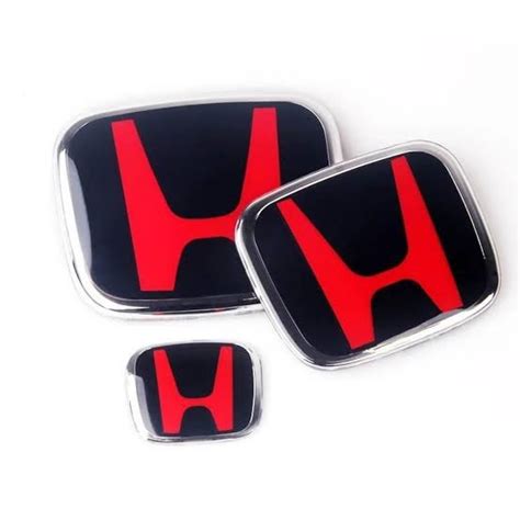 Honda black red logo set 3pc - MB MotoTrendz