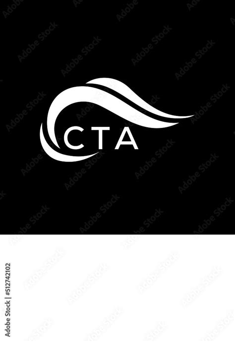 CTA letter logo. CTA best black ground vector image. CTA letter logo ...