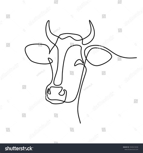 Cow Head Continuous Line Art Drawing Stock Vector (Royalty Free) 1849616530 | Shutterstock