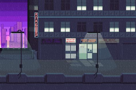 https://i.imgur.com/8Qa3ov6.gif | Pixel art, Cyberpunk city, Pixel