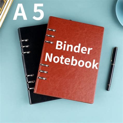 A5 Binder Notebook Refillable Blank Replaceable Metal Ring Notebook ...