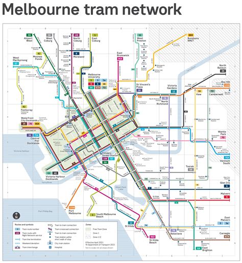 Transit Maps: Official Map: Melbourne Tram Network, 2021