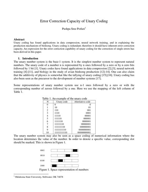 (PDF) Error Correction Capacity of Unary Coding