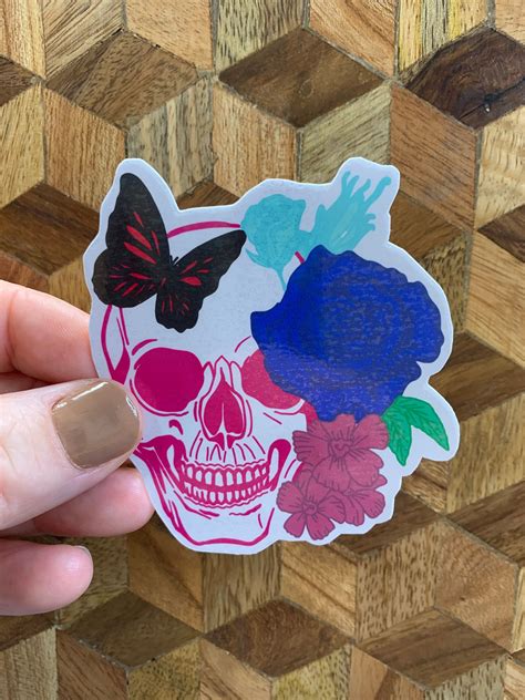 Halloween Skull Laptop Sticker, Laptop Decal, VSCO Stickers, Waterproof Sticker, Hydroflask ...