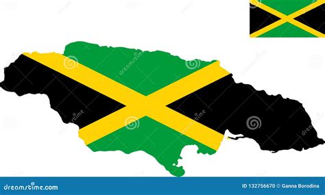 Jamaica Flag Map