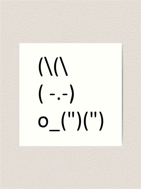 "ASCII Bunny Adorable Cute Emoji Rabbit Text Art" Art Print for Sale by ...