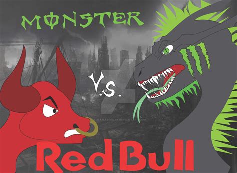 Monster Vs Red Bull Poster by KuramasGirl99 on DeviantArt