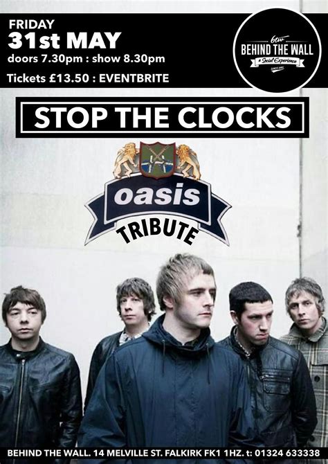 Stop The Clocks Oasis Tribute, Behind The Wall, Falkirk, 31 May 2024 | AllEvents.in