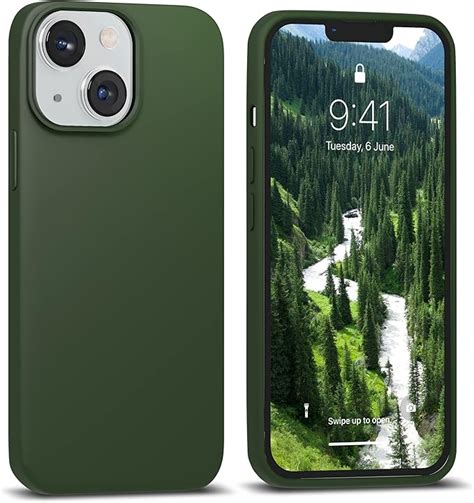 Amazon.com: IceSword iPhone 13 Mini Case Dark Green, Silicone Phone ...