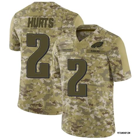 Youth Jalen Hurts Philadelphia Eagles 2018 Salute to Service Jersey - Camo Limited