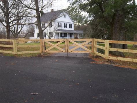 3 rail paddock style fence with driveway gate. all pressure treated. - Ketcham FenceKetcham Fence