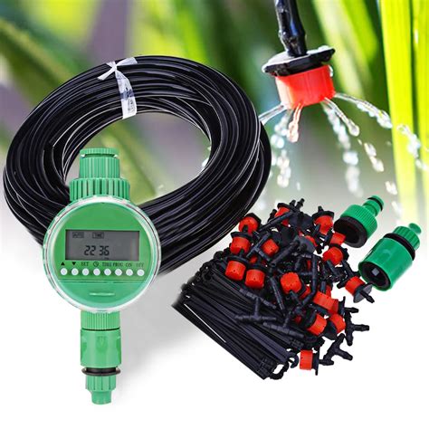 25m DIY Micro Drip Irrigation System Plant Self Automatic Watering Timer Garden Hose Kits With ...