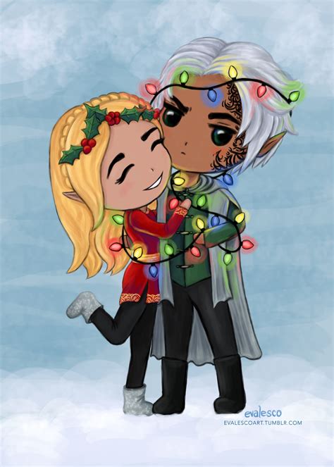 I doodled Rowan and Aelin for Christmas last year,... - Art of Evalesco