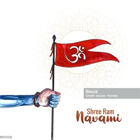 Lord Shree Ram Navami Festival Wishes Card Background Stock ...