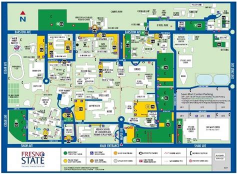 Color 8.5 x 11 pdf 900KB Campus Map, Physical Map, Fresno State ...