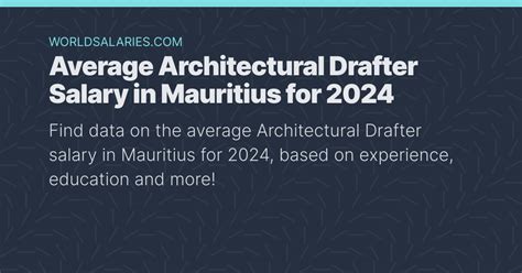 Average Architectural Drafter Salary in Mauritius for 2024